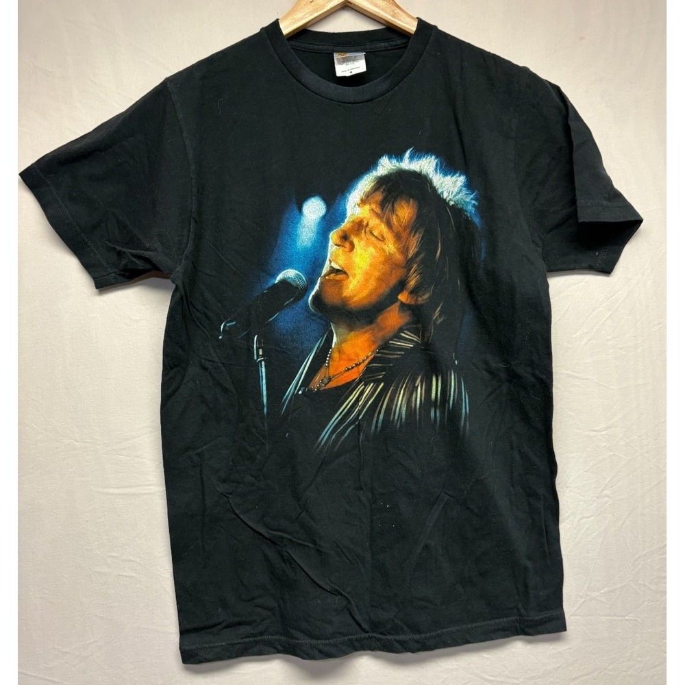 Rod Stewart Shirt Bay Island‎ Sportswear Shirt Mens Black Concert Tour Vintage